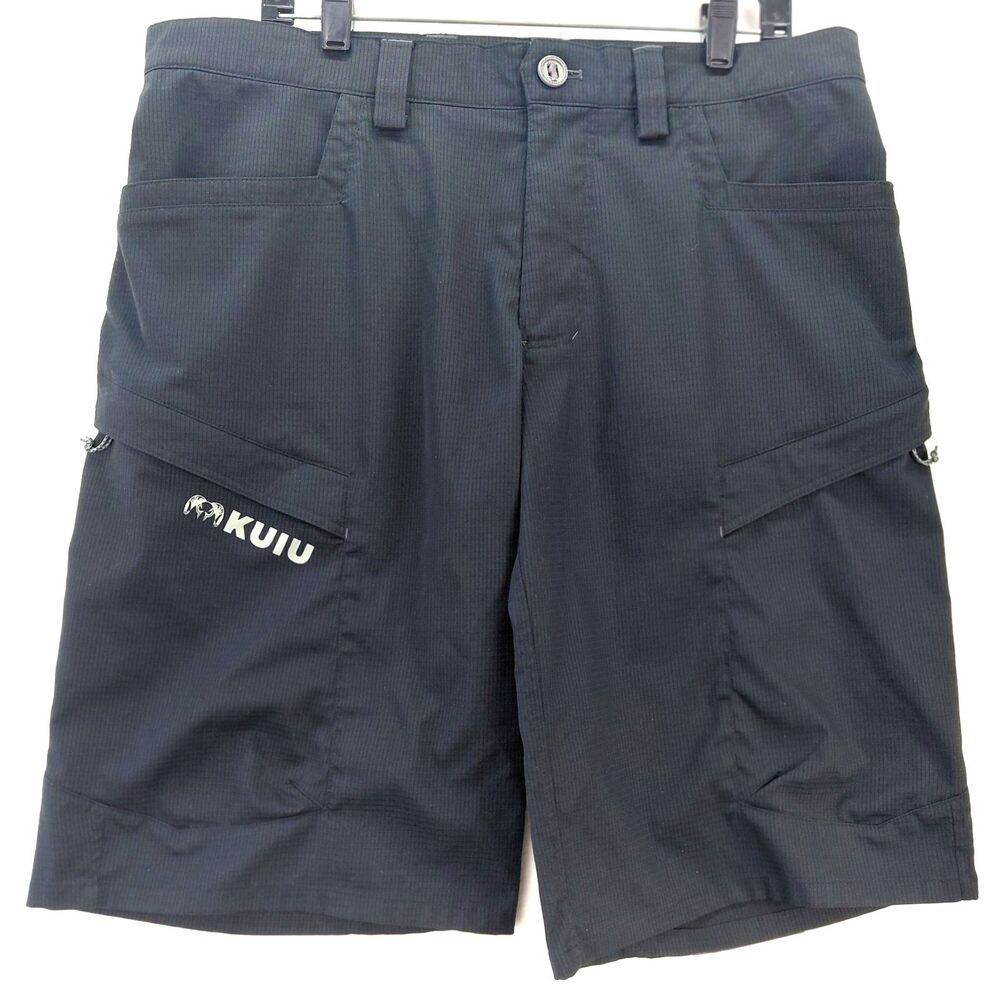 KUIU Tiburon Shorts Mens 36 Black 13″ Outdoor Hiking Ripstop UPF 50+ DWR Makspec